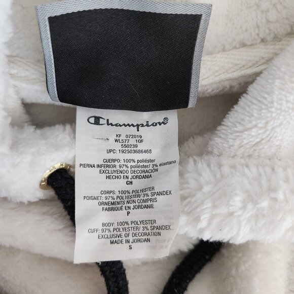Champion Super Fleece Faux Fur Cropped Pullover Hoodie Small Gold‎ Fuzzy - Picture 8 of 13